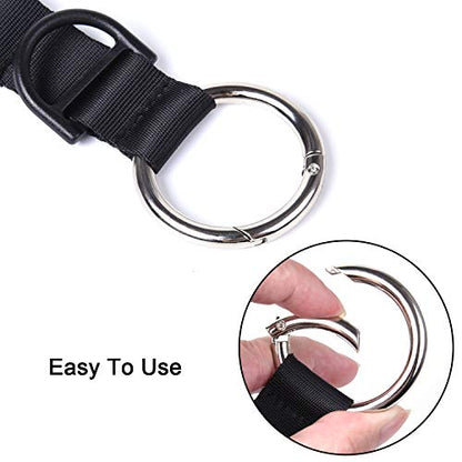 Wisdompro Jacket Gripper Strap for Travel, Nylon Add a Bag Luggage Straps - color: Black