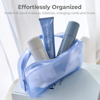 Case-Mate Jelly Makeup Bag - Waterproof Zipper Pouch - Carolina Blue - color: Carolina Blue