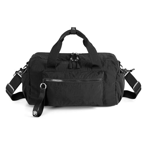 Small Gym Bag for Women, Min Duffle Bag with Wet Compartment - color: Black