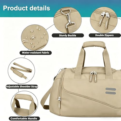 Urbanstand Gym Bag for Men & Women - 30L Duffle Bags with Shoe Compartment - color: Khaki
