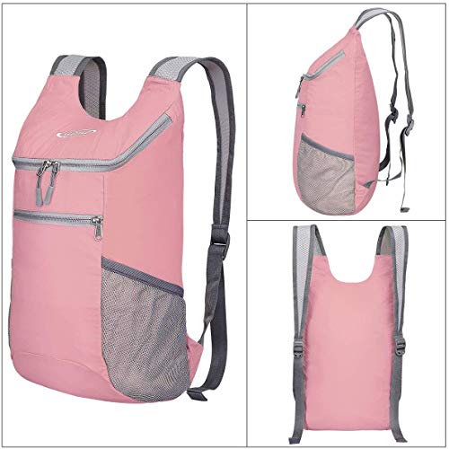 G4Free 10L Lightweight Packable Hiking Backpack, Nylon Daypack Daily Travel - color: Light Pink, size: Small
