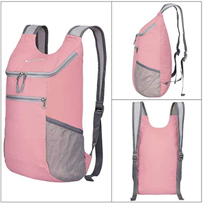 G4Free 10L Lightweight Packable Hiking Backpack, Nylon Daypack Daily Travel - color: Light Pink, size: Small