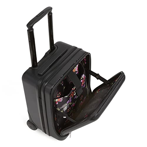 Vera Bradley Women's Hardside Underseat Rolling Suitcase Luggage, Black, One Size - color: Black