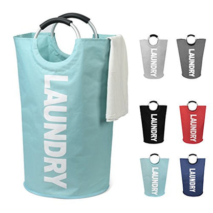DOKEHOM 125L X-Large Laundry Basket Bag, Collapsible Hamper, Light Blue - color: Light Blue, size: 125L