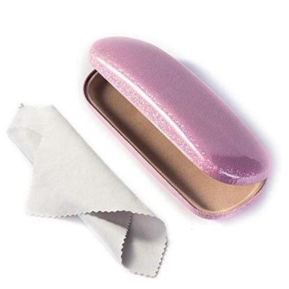 RayLove Unisex Hard Shell Eyeglasses Cases, Protective Case For Glasses - color: Deep Bright Pink