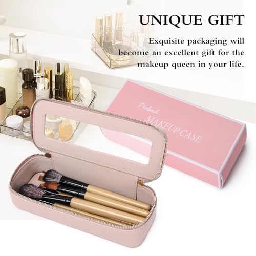 Pinkmik Makeup Brush Case Clear Travel Cosmetic Bag, (Pink, SLIM) - color: B/Pink, size: SLIM
