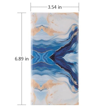 TRIUMPH VISION Eyeglass Case Glasses Case Soft Sunglass Pouch Sleeve 3 Pack - color: Pu Leather Marble Black Grey Blue White