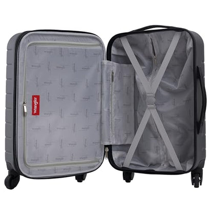 Wrangler Smart Spinner Hardside Luggage, 2 Piece Set, Dark Shadow - color: Dark Shadow, size: 2 Piece Set