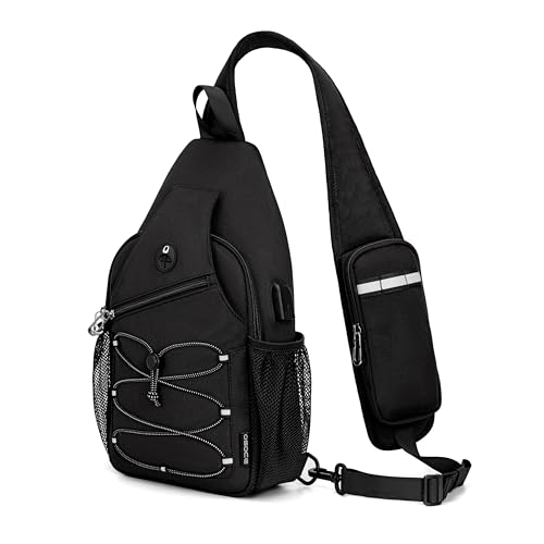 OSOCE Anti-Theft Sling Bag, Crossbody Bag for Men, Water-Resistant, 2.0L - color: Black 2.0, size: Large