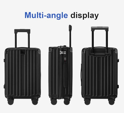 3-Piece ABS Hardside Luggage Set with Foldable Cup Holder & Detachable, Black - color: B ++ Black