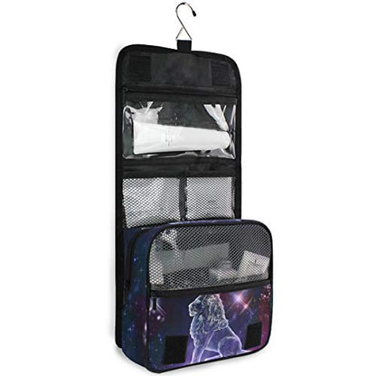 senya Hanging Travel Toiletry Bag Kit Makeup Case Cosmetics Organizer for Men Women - color: Leo Constellation Space