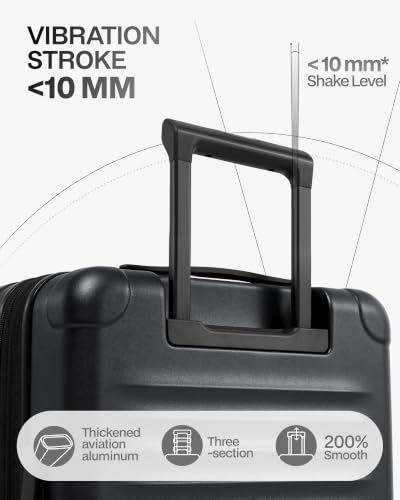 Coolife TSA 잠금 장치가 있는 확장 가능한 수하물 2피스 세트 블랙 - color: 블랙., size: 2 Piece Set（20/29inch）