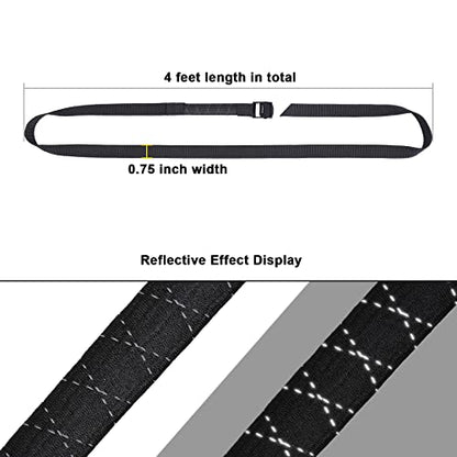 Ayaport Adjustable Stretch Lashing Straps with Buckles 0.75" x 4', 4 Pack - color: Black-Stretch, size: 0.75'' x 48''