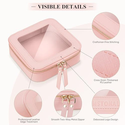 Small Clear Makeup Bag for Purse, Travel Cosmetic Case, Pink, Mini - color: Pink, size: Mini