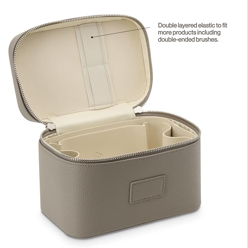 ETOILE - Mini Vanity Case Pebble - Stylish Travel Makeup Bag Organizer With Removable Dividers - color: Pebble
