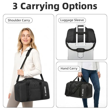 Foldable Travel Duffel Bag 65L, Large Capacity Bag for Trips - color: black, size: 65L
