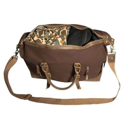 Rothco Extended Weekender Duffle Bag Heavyweight Canvas Travel Bag - color: Brown,Brass