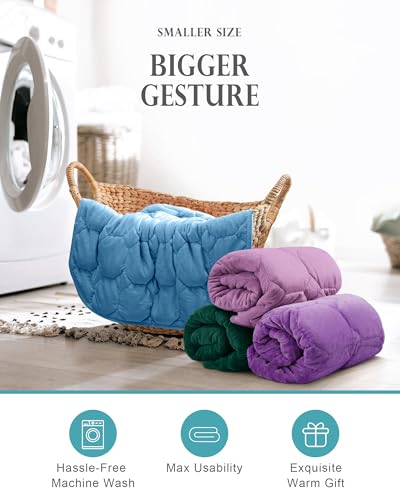 Cottonblue 소형 가중 랩 담요 3.2kg(7파운드) 성인 청소년용, 61cm x 73.7cm(24 x 29인치), 아늑한 - color: 분홍빛이 도는 퍼플, size: 24"x29" 7lbs