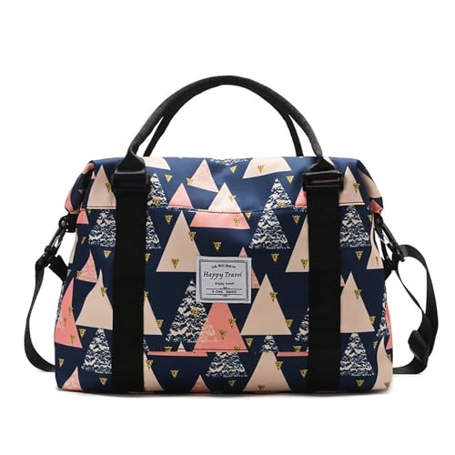 Travel Duffle Bag Weekender Overnight Gym Bag for Women, Colorful Triangle - color: Colorful Triangle