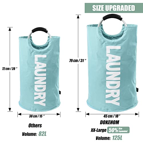 DOKEHOM 125L X-Large Laundry Basket Bag, Collapsible Hamper, Light Blue - color: Light Blue, size: 125L