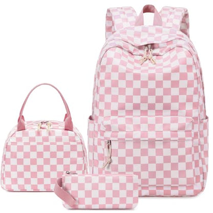 LEDAOU Girls Backpack, Kids School Bookbag, Backpack for Kids and Teens - color: Pink and White