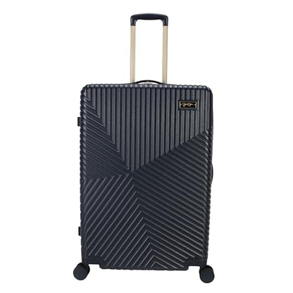 Jessica Simpson Abilene 2-Piece Set (20" & 28") Expandable 8-Wheel Spinner Large Checked Luggage Suitcase, Blue Nights - color: Blue Nights, size: 2-Piece Set