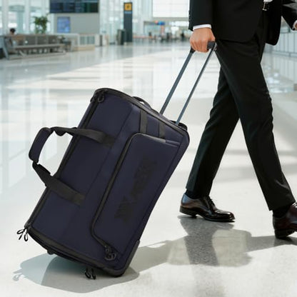 2-in-1 Rolling Garment Bag w/Wheel,Lightweight/Waterproof - color: Navy