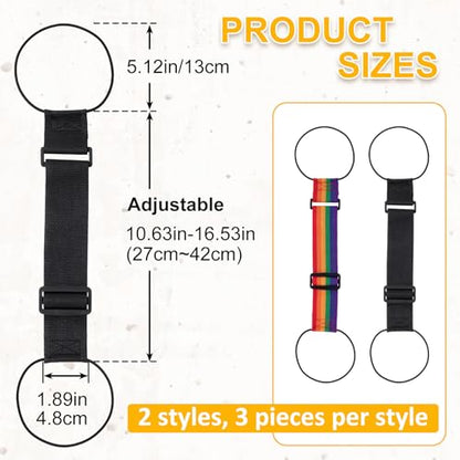 6Pcs Luggage Connector Straps for Suitcases, Multi-Functional Elastic Strap, Adjustable Luggage Connector Straps for Securing Bags, Backpacks, Travel Accessories - Black, Rainbow