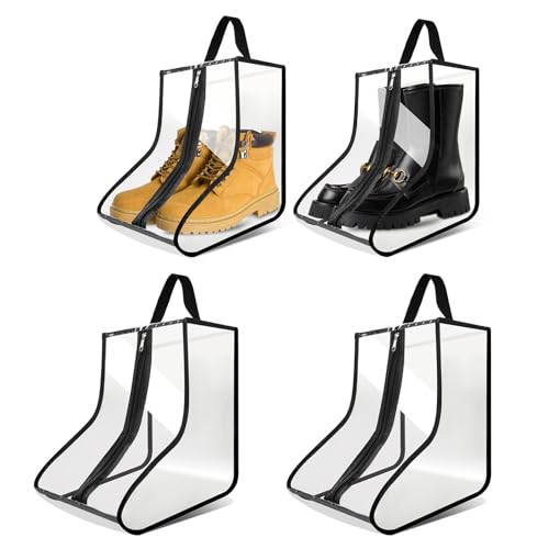 CiBiZi Boot Bags Organizer for Travel, Waterproof Portable Shoe Travel Bag - color: Black, size: 4 Small