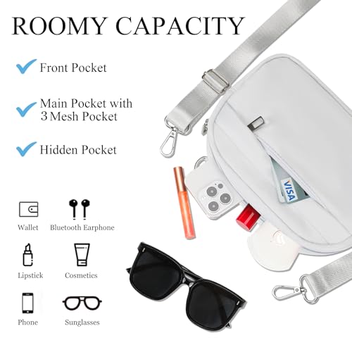 MAXTOP Small Crossbody Bags for Women Belt Bag Fanny Pack with Adjustable Strap - color: Silver Grey, style: Small Crossbody Bag