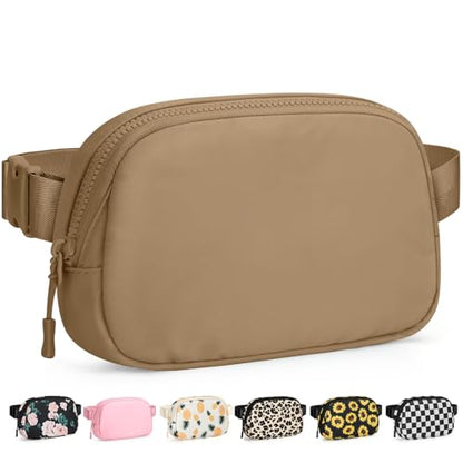 Pritent Fanny Packs for Women Crossbody Belt Bag With Zipper Back Pocket - color: Khaki, size: Small