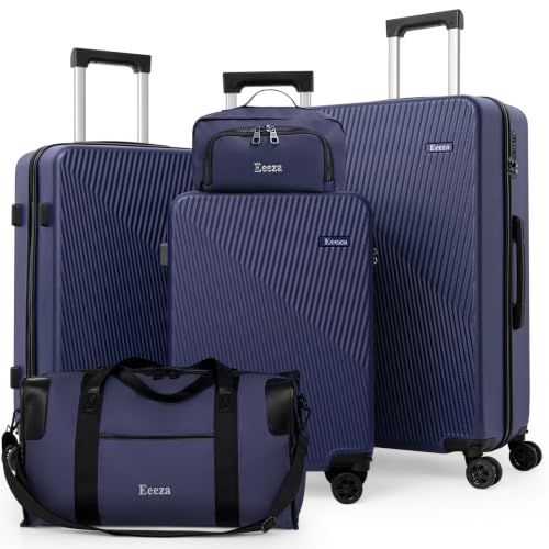 5 Piece Hardshell Luggage Set Spinner Wheels 20/24/28" Blue - color: PorscheBlue, size: 5 piece