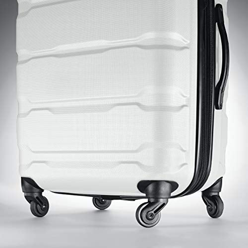 Samsonite Omni PC Hardside Expandable Luggage with Spinner Wheels, Checked-Large 28-Inch, White - color: White, size: Checked-Large 28-Inch