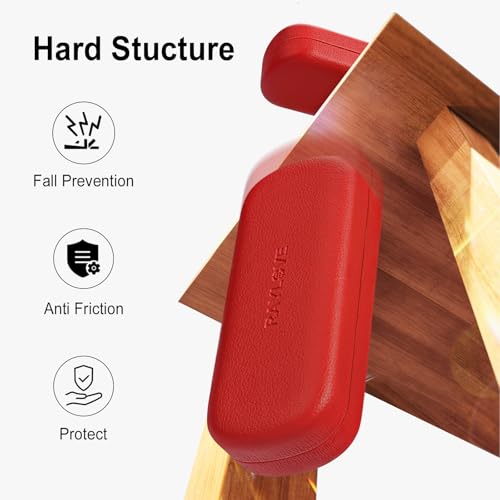 RayLove Glasses Case Hard Shell Eyeglass Case with Cleaning Cloth, PU Leather Protective Eye Glass Cases Fits Most Sunglasses - color: Red