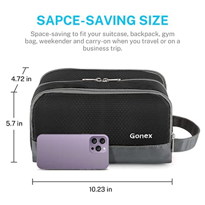 Gonex Travel Toiletry Bag for Men, Water Resistant Dopp Kit for Toiletries - color: Black