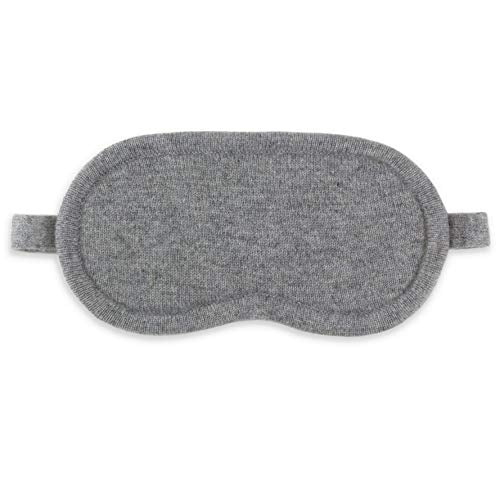 100% Cashmere Eye Mask for Travel & Sleep Gray with Gift Box