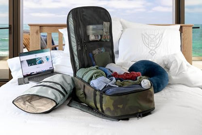 Xtreme Sight Line ~ Large Backpack ~ 16" Laptop Backpack with Removable Faraday Sleeve ~ Heavy-Duty, Foam Padded & Multiple Large Compartments ~ 1000D Nylon/Spacer Mesh ~ Woodland Camo - color: Woodland Camo