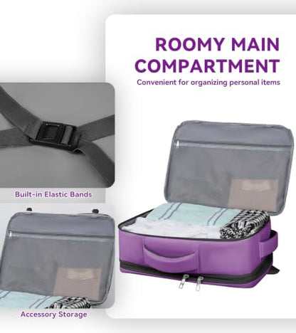 AREYTECO Carry On Backpack Airline Approved, Extra Large Laptop Backpack - color: Purple, size: 17.3 Inch (20''x13''x10'')
