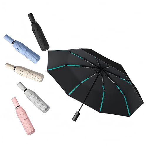 Compact Automatic Folding Umbrella – Portable Backpack Umbrella with Hook - color: Black1