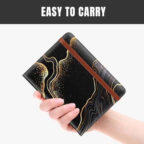 Rimilak Passport Holder,RFID Blocking Passport Cover, Black Gold Marble - color: Black Gold Marble