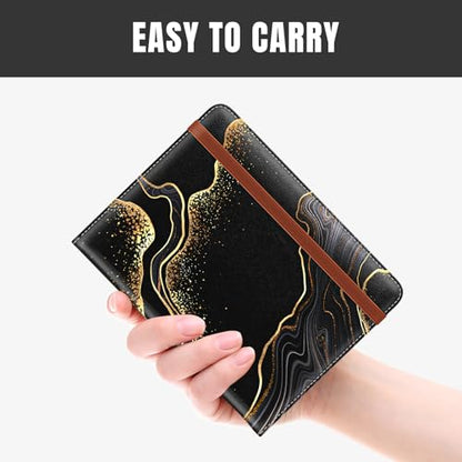 Rimilak Passport Holder,RFID Blocking Passport Cover, Black Gold Marble - color: Black Gold Marble