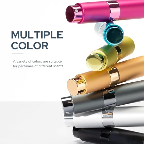 8ml Travel Perfume Bottle Refillable, Atomizer Sprayer for Cologne 3PCS - color: Black,gold,silver