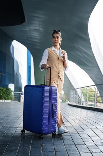 TRIPS RIDGELINE 28-Inch Lightweight Durable Hardside 8-Wheel Spinner Checked Suitcase Size Luggage, Granite - color: Granite, size: LARGE CHECKED