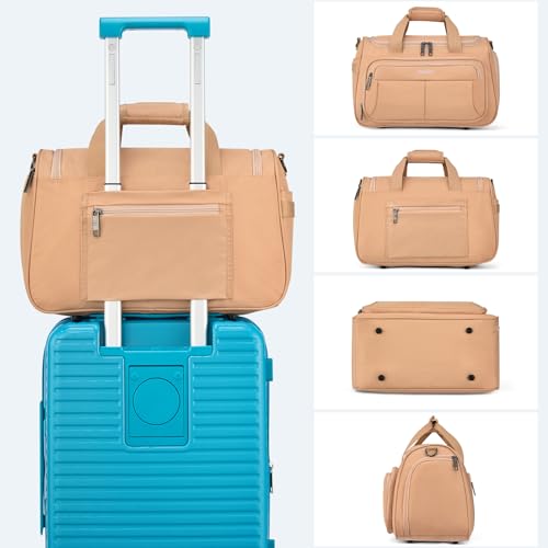 HanTrip 16 Inch Under Seat Carry On Duffle Bag for Airplanes, Pink - color: Pink, size: Carry-on 16.5-Inch