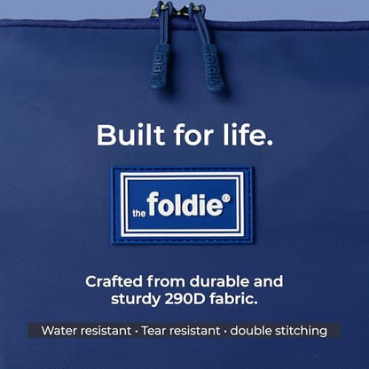 The Foldie Foldable Travel Bag for Women - 40L Weekender Bag with Multiple Pockets - Carry On Expendable Travel Bag - color: Blue