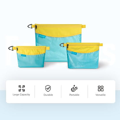 pack all Water-Resistant Zipper Pouch, Mesh Zipper Bag, 8.66"x5.91" - color: Blue, size: Small