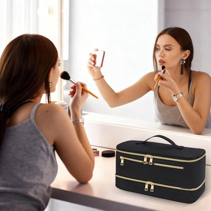 Travel Carrying for Shark Flex Style, Double Layer Hair Dryer Case - color: Black Glod