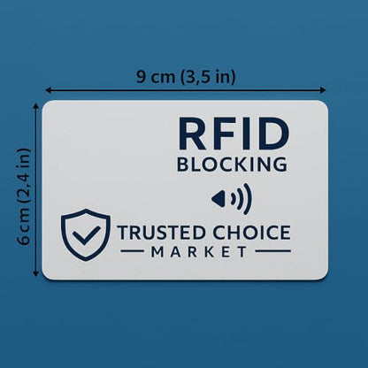 RFID Blocking Cards 6-Pack – NFC Contactless Protection for Credit, Debit, ID, ATM Cards & Passport – Slim Anti-Theft Card Blocker for Wallet & Purse (Grey)