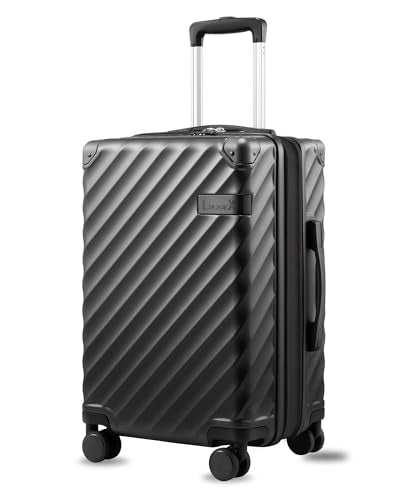 LUGGEX 20 Inch Carry On Luggage 22x14x9 Airline Approved, Charcoal Metallic - color: Charcoal Metallic, size: Carry-On 20-Inch
