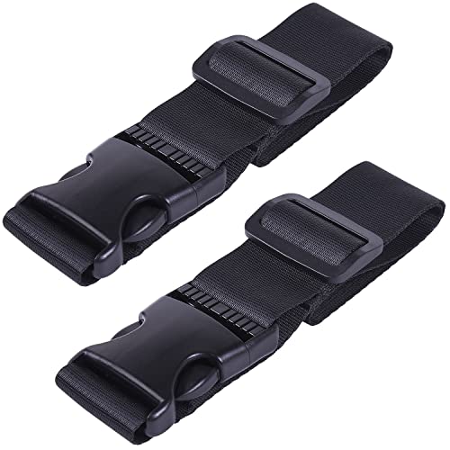 Wisdompro 2 Pcs Add a Bag Luggage Strap, 31" Luggage Connector Straps Black - color: Black, size: 31 inch